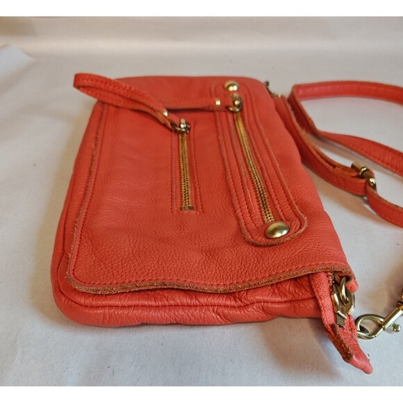 Linea Pelle Collection Crossbody Bag Womens Leather Gold Hardware Adjustable Str - Picture 4 of 13